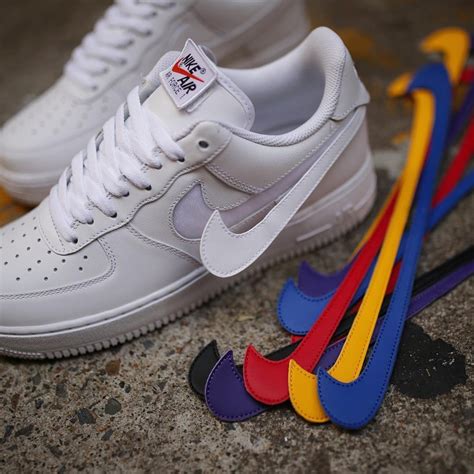 nike air force 1 mini swoosh white black|af1 velcro swoosh pack.